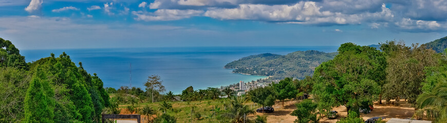 Obraz premium panorama view of Phuket Beach at Chalong, Kata, Karon and Patong Phuket Thailand