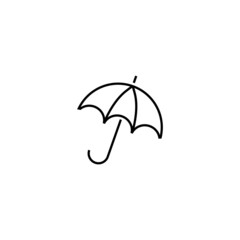 Travel, vacation and summer holiday concept. Vector outline symbol for sites, advertisement, stores etc. Line icon of umbrella