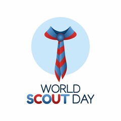 vector graphic of world scout day good for world scout day celebration. flat design. flyer design.flat illustration. - obrazy, fototapety, plakaty