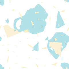 Terrazzo seamless pattern. Blue classic flooring