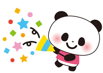 誕生日,動物,パンダ,パーティー,クリスマス,クラッカー,お祝い,子供,幼稚園,保育園,保育,春,入園式,入学式,どうぶつ,おめでとう,かわいい