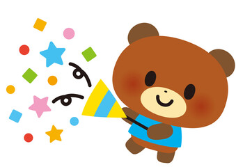 誕生日,動物,クマ,パーティー,クリスマス,クラッカー,お祝い,子供,幼稚園,保育園,保育,春,入園式,入学式,どうぶつ,おめでとう,かわいい