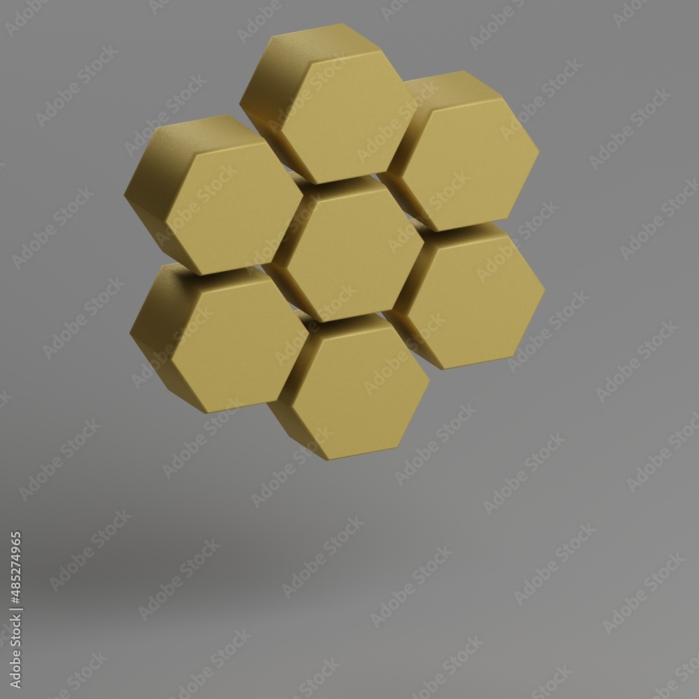 Aufkleber Hive icon. Yellow symbol social icons on gray background. 3d rendering illustration. Background pattern for design..
