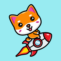 cute shiba inu mascot character