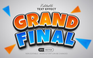 Grand final text effect style. Editable text effect.