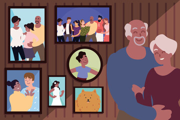 Fototapeta premium family photos and grandparents
