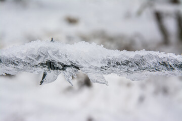 Snow covered fence
