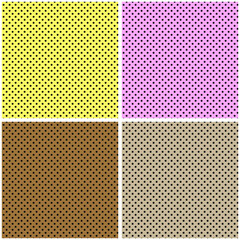 a set of seamless polka dot vector backgrounds for interior decoration, postcards, fabric, textiles, paper