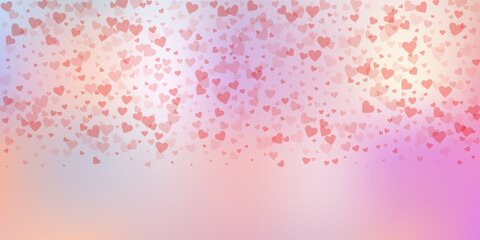 Obraz premium Red heart love confettis. Valentine's day gradient