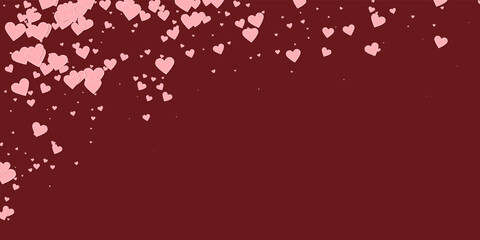 Pink heart love confettis. Valentine's day falling