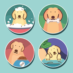 pets dogs round icons