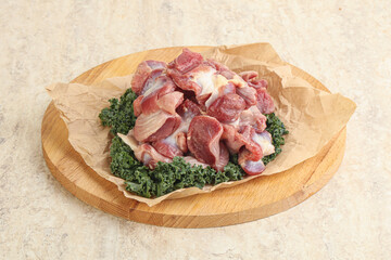 Raw chicken stomach for cooking