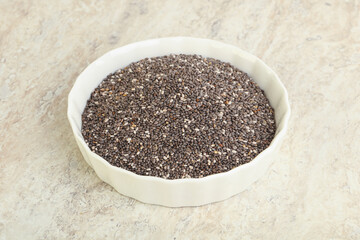 Chia seeds in the bowl