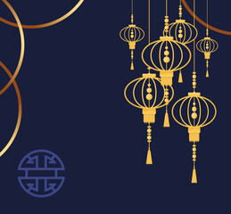 hanging golden lanterns