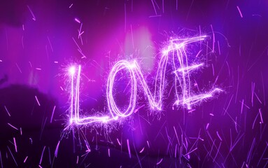 Heart with bokeh effect. Love message for valentines day.
