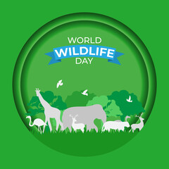 Vector illustration for World Wildlife Day