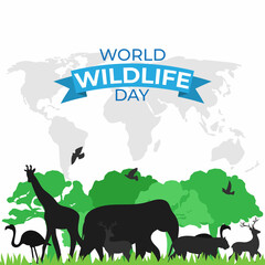 Vector illustration for World Wildlife Day