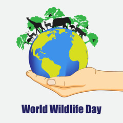 Vector illustration for World Wildlife Day