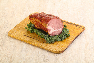 Delicous pork cured meat isolated