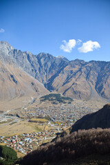 View to Stepantsminda in Gerogia Europe