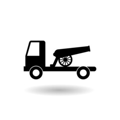 Cannon truck icon with shadow