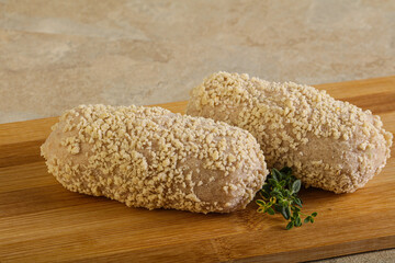 Raw chicken cutlet for roast