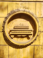 old label with stamp