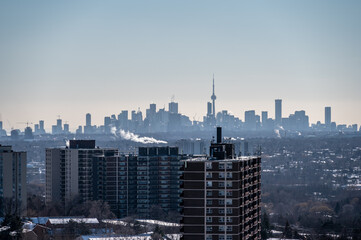 Cn tower sky line views from finch ave east and don mills rd 