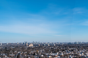 Toronto skyline views from Finch ave east and don mills