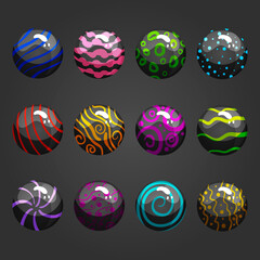 Big set of vector cartoon shiny bubbles