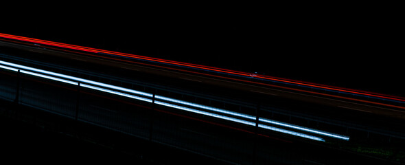 lights of cars with night. long exposure