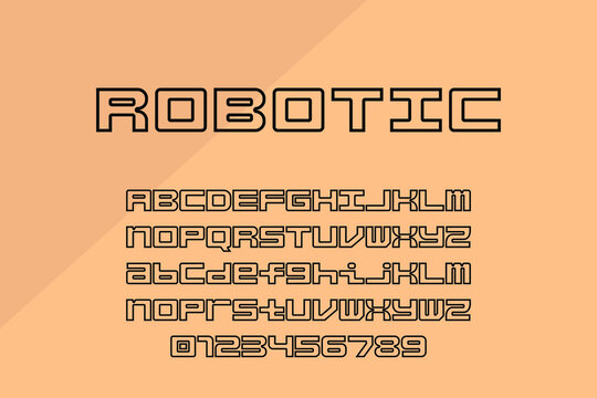 Abstract minimal modern alphabet fonts. Typography technology electronic digital music future creative font. vector illustraion.