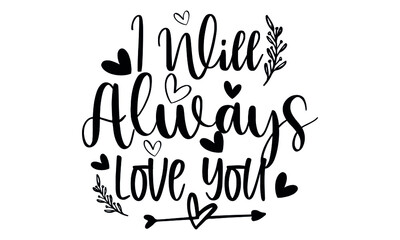 love you black and white typography design