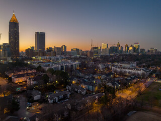 Atlanta skyline in the evening.