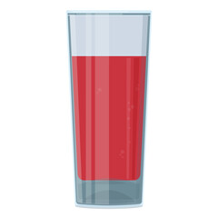 Glass cup with fresh pomegranate juice. Vector illustration isolated on white background.