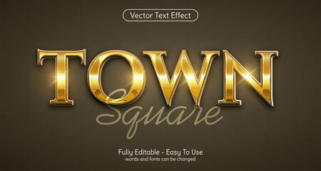 Creative 3d Town square editable text effect template