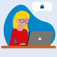 girl working on laptop