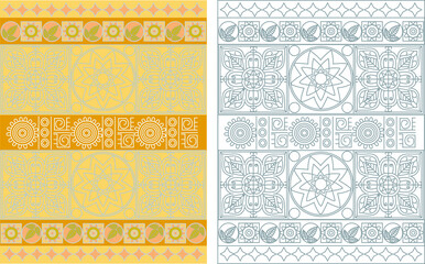 Set of patterns with lace. Vector image.