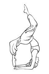 Vector illustration of a girl who does yoga