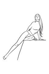 Vector illustration of a girl who does yoga