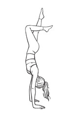 Vector illustration of a girl who does yoga