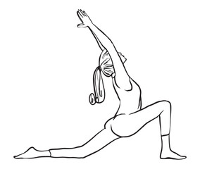 Vector illustration of a girl who does yoga