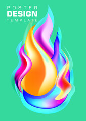 Poster fire abstract design template