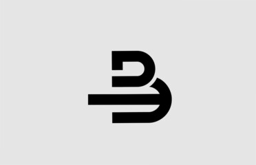alphabet B letter logo icon with line design. White and black template for business and company