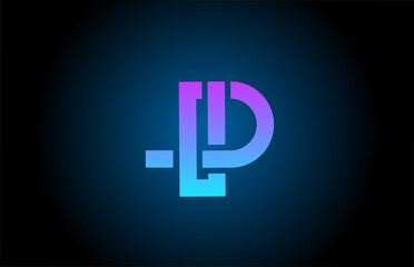 P blue alphabet letter logo icon with line design. Creative template for business and company