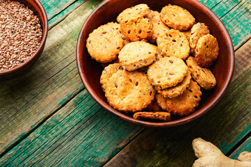 Unsweetened ginger cookies.