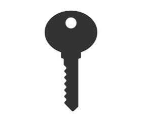 Key silhouette of security symbol. Vector lock safe icon