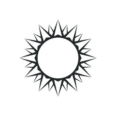Sun graphic icon. Sun sign isolated on white background. Symbol of summer. Vector illustration