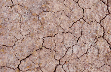 Cracked ground background in the top view for graphic design or wallpaper