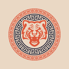 Vector image of a tiger symbol of oriental new year